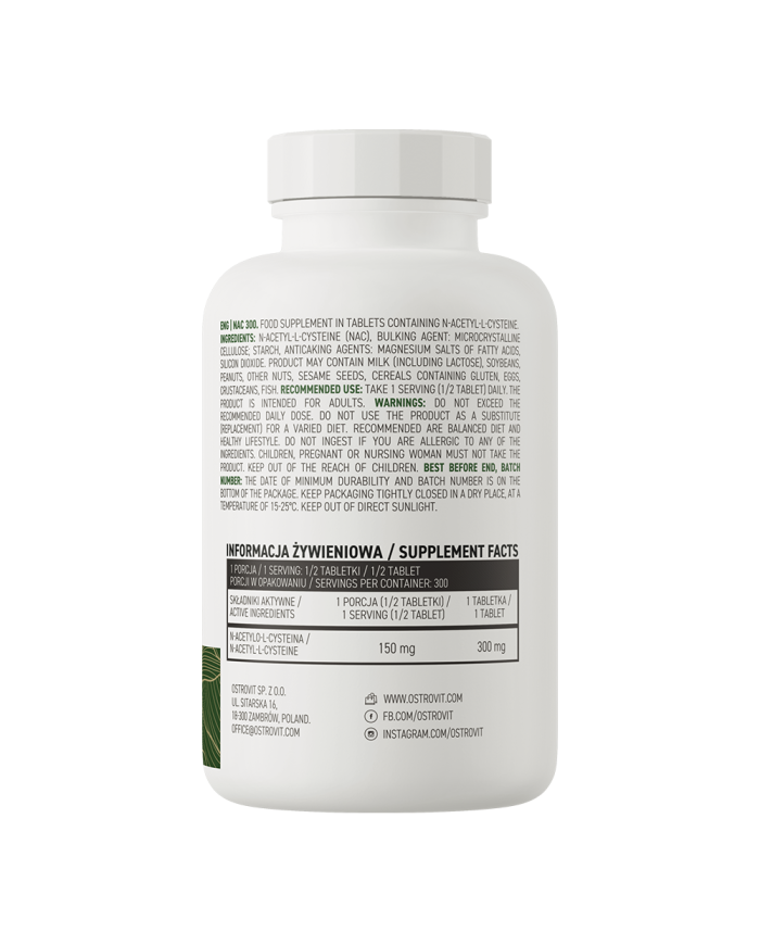 OstroVit NAC 300 mg VEGE 120 tab – zdjęcie 3