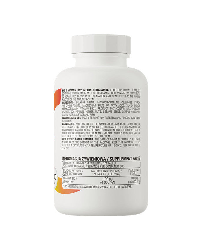 OstroVit Vitamin B12 Methylocobalamin 200 tab – zdjęcie 2