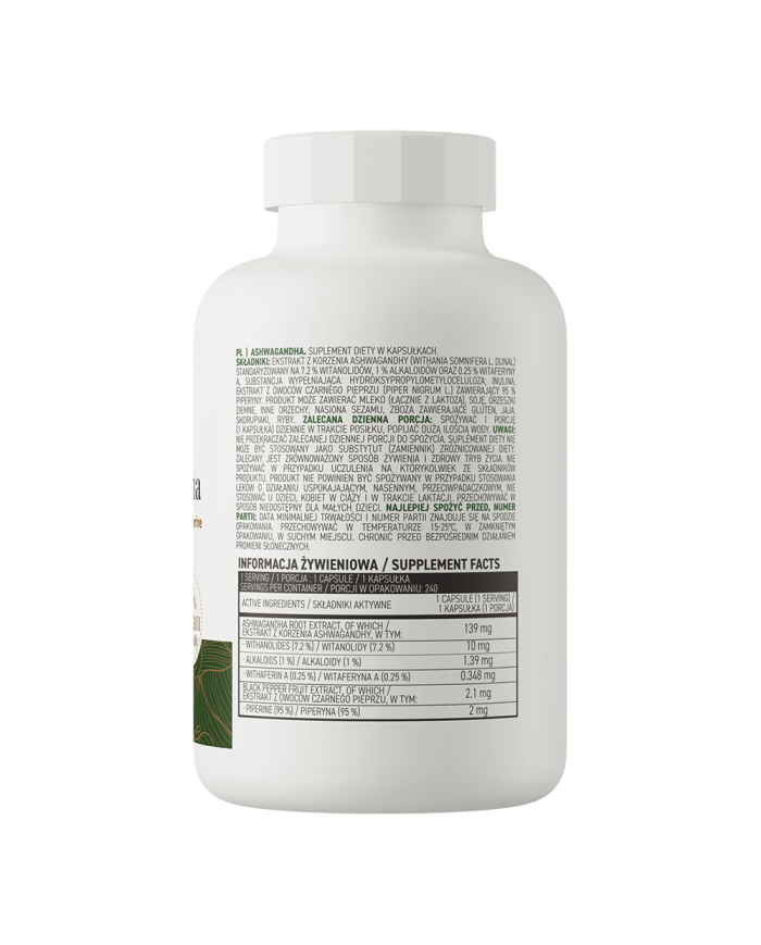 OstroVit Ashwagandha VEGE 240 cap – zdjęcie 3