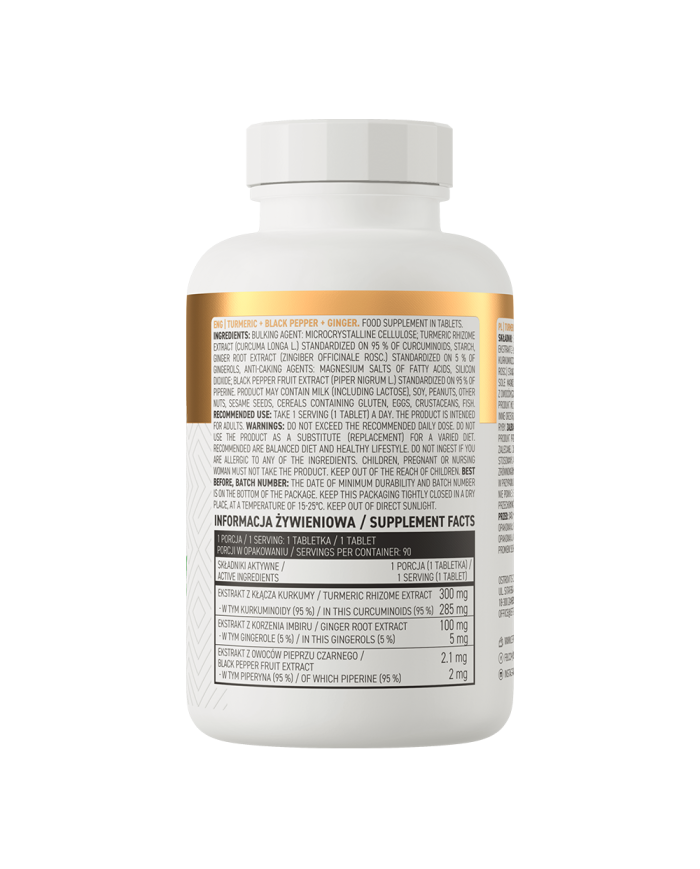 OstroVit Turmeric + Black Pepper +  Ginger 90 tab – zdjęcie 2
