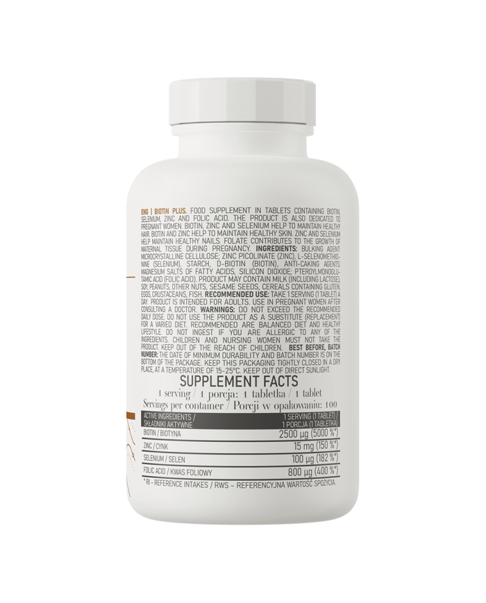 OstroVit Biotin Plus 100 tab – zdjęcie 2